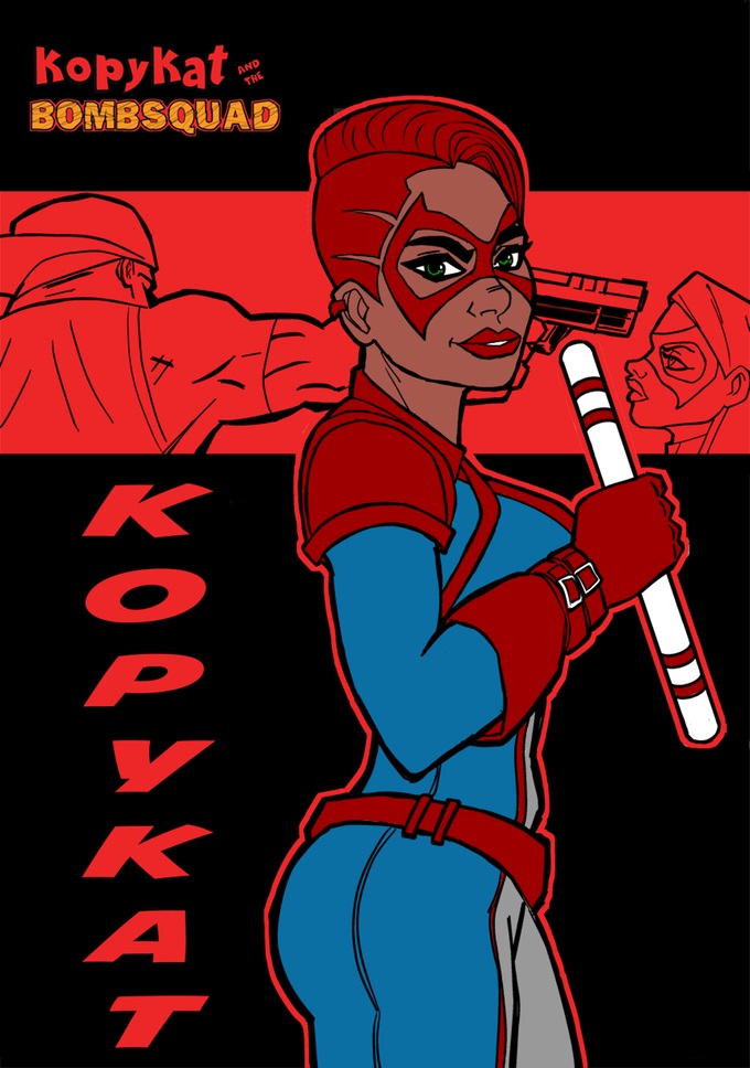 Late night struggle:  Kopy Kat Pin-up WIP…………….so damn tired!